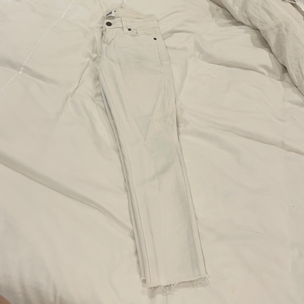Paige cropped white jeans